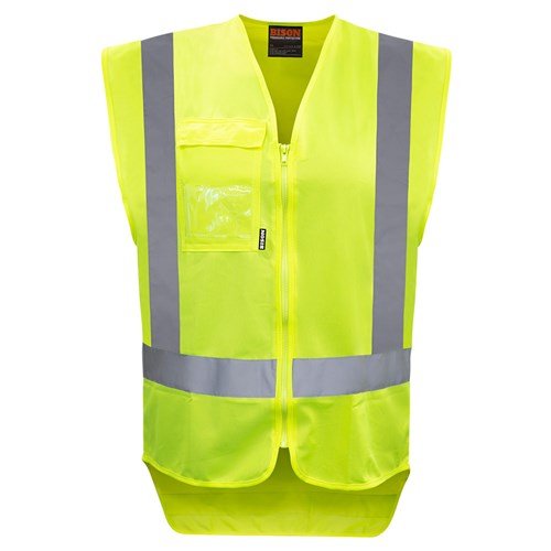 Bison Vest Polyester Hi-Vis Day/Night Yellow - Safety1st