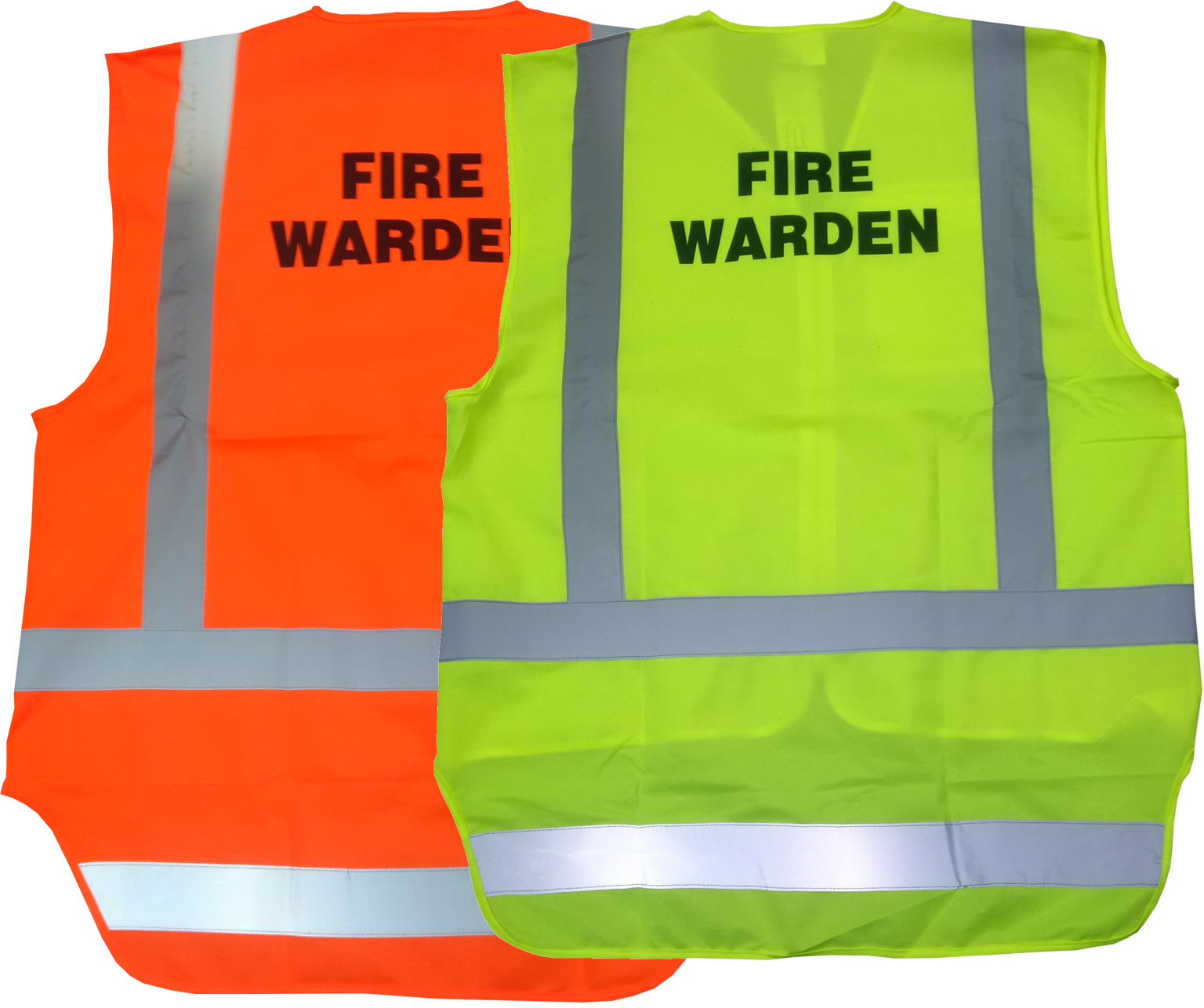 Caution Fire Warden Safety Vest - Fluro Yellow or Fluro Orange