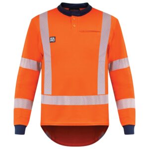 Arcguard Polo 10Cal TTMC L/Sleeve Inheratex Orange/Navy