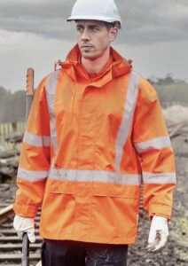 Syzmik Mens TTMC Jacket Hi Vis X Back, Ultralite Waterproof