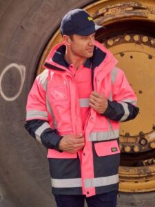 Bisley Jacket Pink/Navy Taped 5 in 1 BK6975