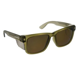 Frontline Safety Glasses Smoke Lens With Khaki Frame Polarised